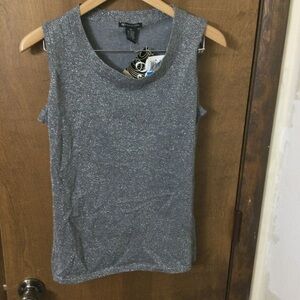 89th & Madison XL Shimmering Silver Tank Top NEW